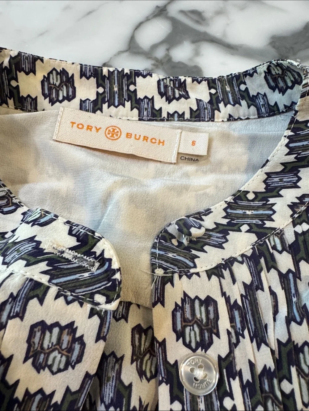 Tory Burch Navy and Cream Dress